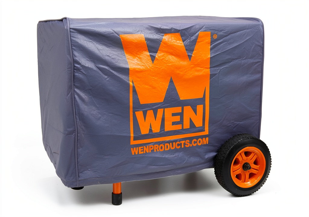 WEN generator cover protecting a generator in a backyard