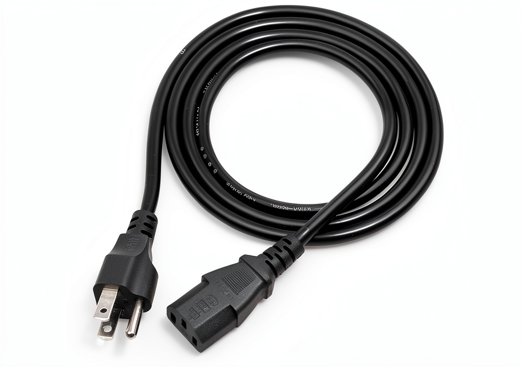 Outdoor generator cord plugged into a treadmill in a home gym
