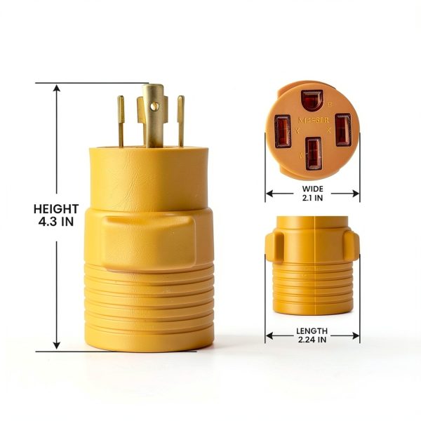MECMO L14-30P to 14-50R Adapter 30A 125V 3750W-5