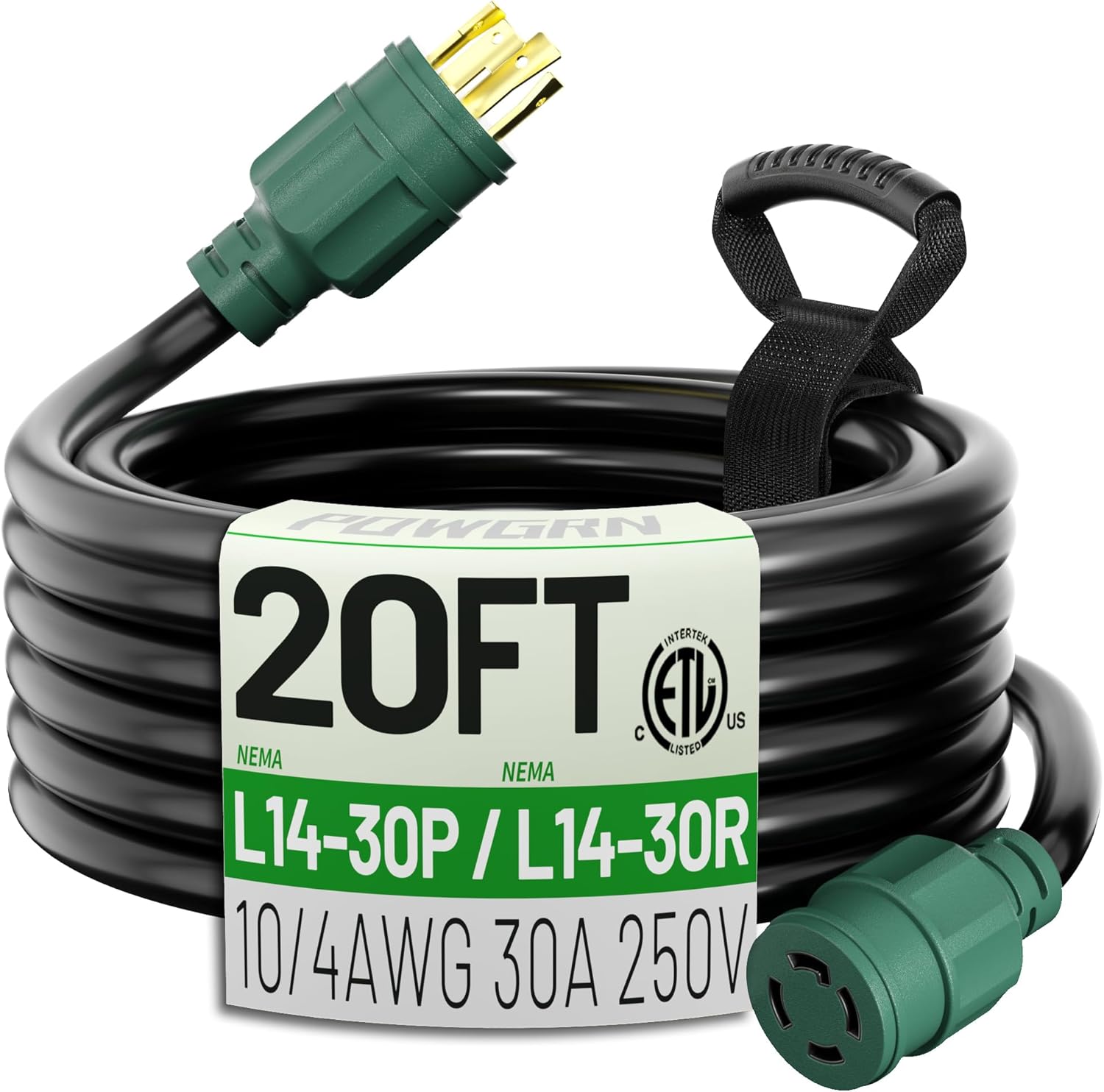 Generator extension cord being connected to a portable generator outdoors
