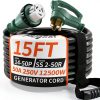 PlugSaf 50A Green Generator Extension Cord 15FT Heavy Duty-0