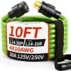 PlugSaf 30 Amp Generator Cord 10FT Green Weatherproof Twist-Lock-0