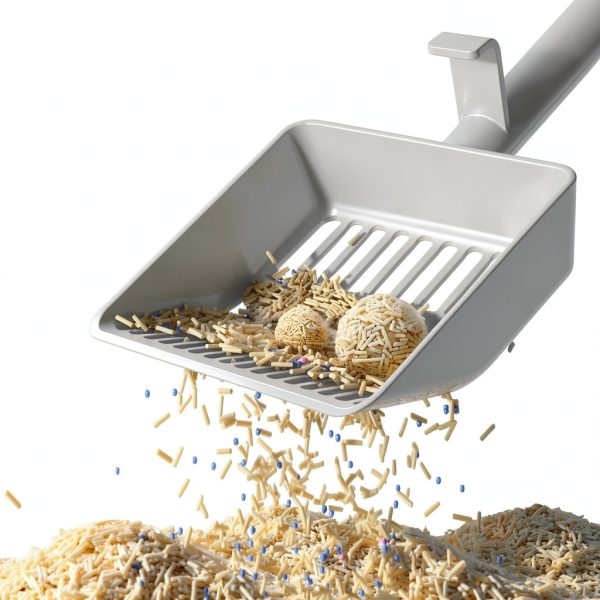 Large Cat Litter Scoop, Heavy-Duty Litter Scoop with Dual Sifting Holes for Fast & Fine Clumping, Kitty Litter Scooper with Long Handle & Easy-to-Hang Hook for Litter Box-2
