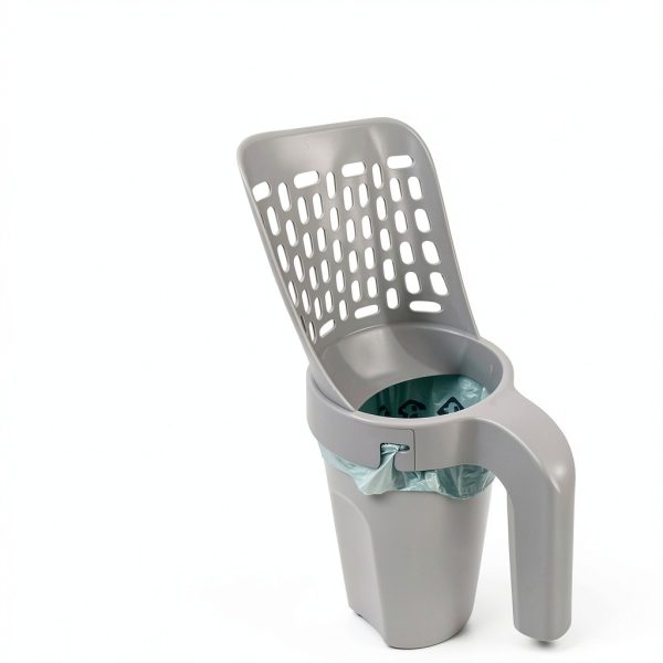 Cat Litter Scooper Esamploe with Trash Container and 215 Garbage Bags-3