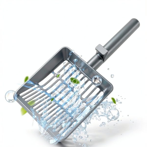 Large Cat Litter Scoop, Heavy-Duty Litter Scoop with Dual Sifting Holes for Fast & Fine Clumping, Kitty Litter Scooper with Long Handle & Easy-to-Hang Hook for Litter Box-5