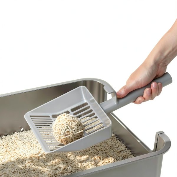 Large Cat Litter Scoop, Heavy-Duty Litter Scoop with Dual Sifting Holes for Fast & Fine Clumping, Kitty Litter Scooper with Long Handle & Easy-to-Hang Hook for Litter Box-6
