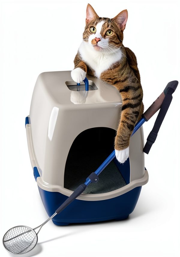 Sand Dipper Adjustable Long Steel Handle Cat Litter Scoop GOBUDi-4