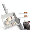 Large Cat Litter Scoop, Heavy-Duty Litter Scoop with Dual Sifting Holes for Fast & Fine Clumping, Kitty Litter Scooper with Long Handle & Easy-to-Hang Hook for Litter Box-3