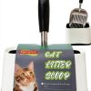 Heavy Duty Cat Litter Scoop with Holder by Epargnaro 12in Aluminum-0