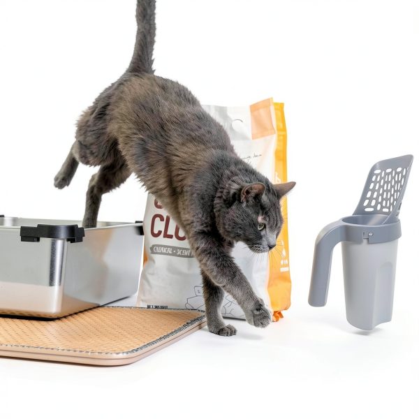 Cat Litter Scooper Esamploe with Trash Container and 215 Garbage Bags-5