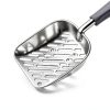 SunGrow Cat Litter Scoop Grey Ergonomic Metal Reduces Wrist Strain-4