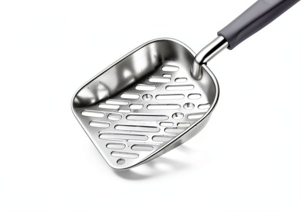 SunGrow Cat Litter Scoop Grey Ergonomic Metal Reduces Wrist Strain-4