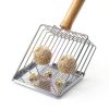 Metal Cat Litter Scoop tilatumo – Beech Wood Grip with Stand T‑LS‑01-4