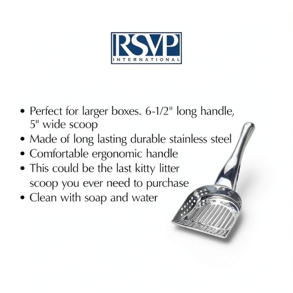 Stainless Steel Kitty Litter Scoop RSVP 4.75x2.5x11.25 Inch-5