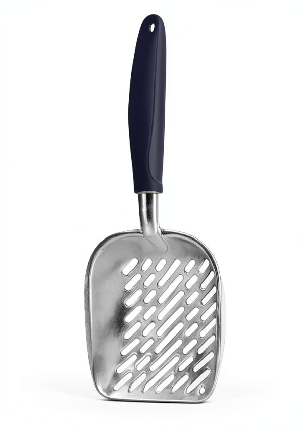 SunGrow Cat Litter Scoop Grey Ergonomic Metal Reduces Wrist Strain-5