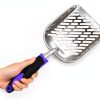 Cat Litter Scoop Apidgrowth Metal Long Handle Mesh Shovel Purple L-3