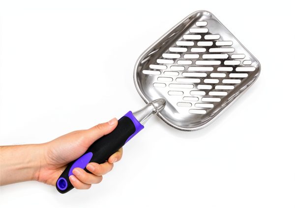 Cat Litter Scoop Apidgrowth Metal Long Handle Mesh Shovel Purple L-3