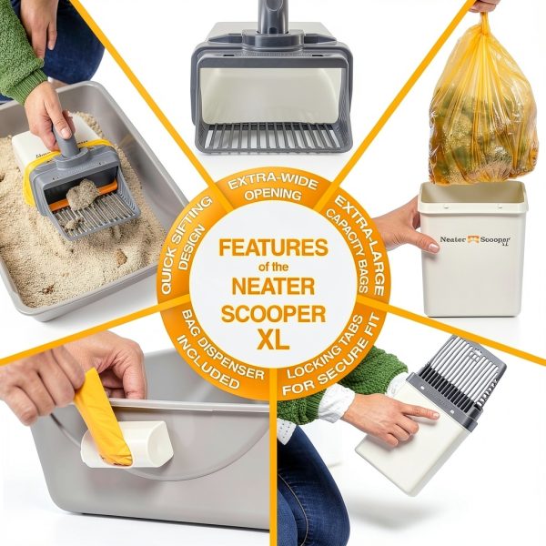 Neater Pet Brands Neater Scooper XL Cat Litter Scoop, 15 Refill Bags – Extra-Large Capacity Mess-Free Cat Litter Scooper with Bag for Large & Multiple Cats, Spill-Proof Litter Box Scooper with Holder-5