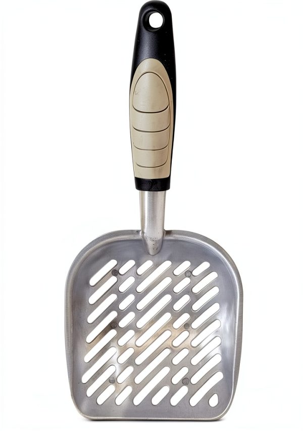 Petmate Metal Cat/Kitty Litter Scoop, Deep Shovel, Premium Non-Stick Large Scooper with Non-Slip Handle & Curved Design for Maximum Coverage-1