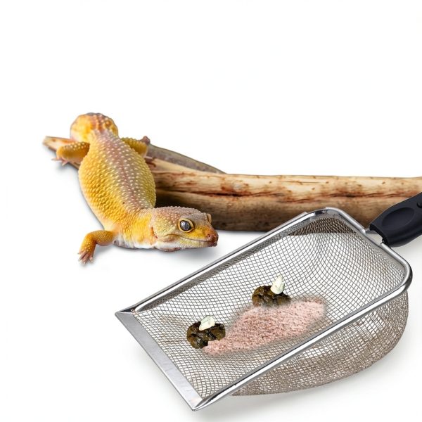 SunGrow Reptile Sand Scoop Stainless Steel Non Slip Handle 11×4×2 in-3