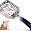 Cat Litter Scoop Apidgrowth Metal Long Handle Mesh Shovel Purple L-0