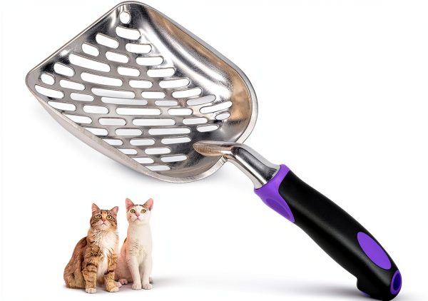 Cat Litter Scoop Apidgrowth Metal Long Handle Mesh Shovel Purple L-0