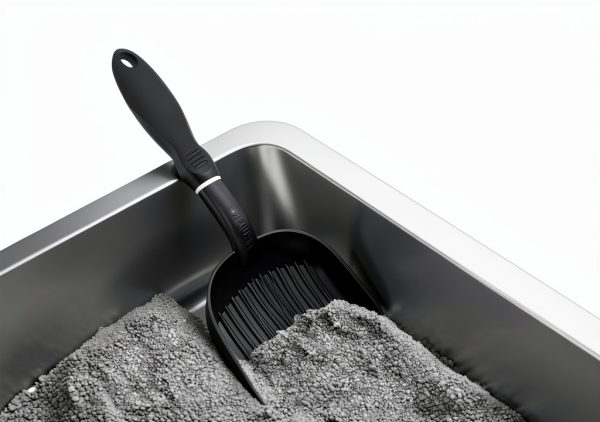 Cat Litter Scoop iPrimio Metal Deep Shovel, Teflon Coated, Black Long-6