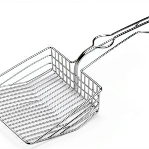 All Metal Litter Scoop QUALIALL Jumbo Steel Cat Scooper with Holder-0