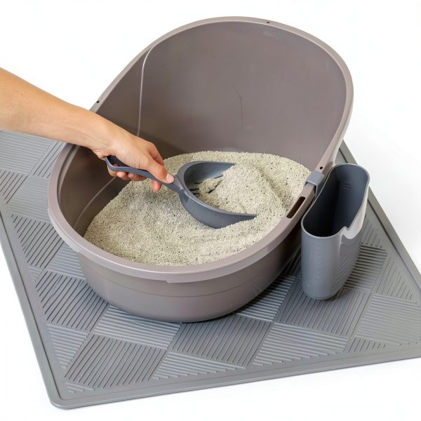 Amazon Basics Litter Scoop with Holder – Gray PP Plastic, 1 Count-4