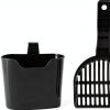 Amazon Basics Litter Scoop with Holder – Gray PP Plastic, 1 Count-0