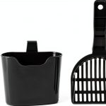 Amazon Basics Litter Scoop with Holder – Gray PP Plastic, 1 Count-0