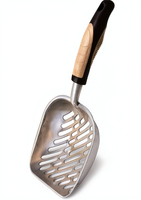 Petmate Metal Cat/Kitty Litter Scoop, Deep Shovel, Premium Non-Stick Large Scooper with Non-Slip Handle & Curved Design for Maximum Coverage-2