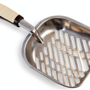 Petmate Metal Cat/Kitty Litter Scoop, Deep Shovel, Premium Non-Stick Large Scooper with Non-Slip Handle & Curved Design for Maximum Coverage-0