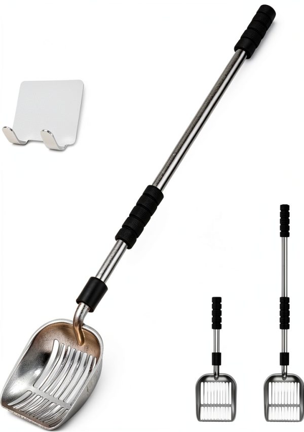 Cat Litter Scoop Depets Scooper with Deep Shovel Adjustable Handle-0